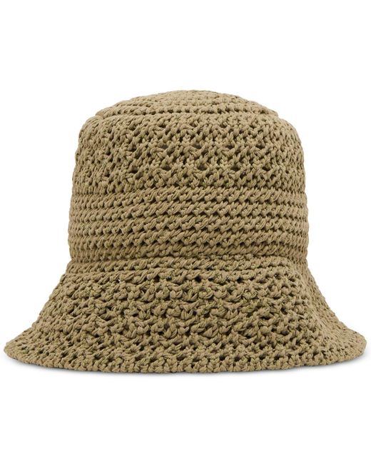 Steve Madden Green H-alex Metallic Knit Bucket Hat