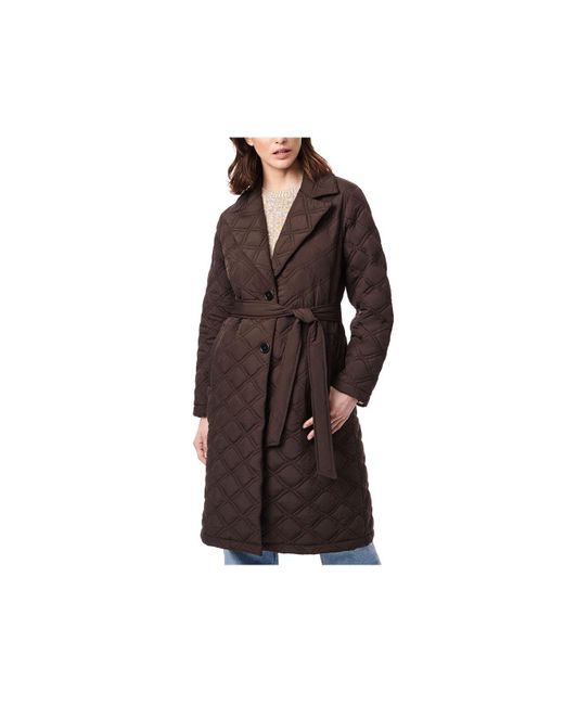 Bernardo Quilted Trench Coat in Brown Lyst