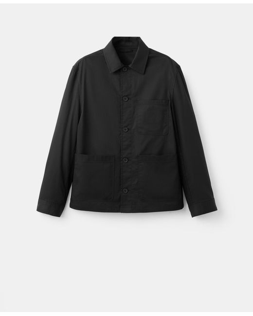 Mango Black Pockets Lyocell Cotton Jacket for men