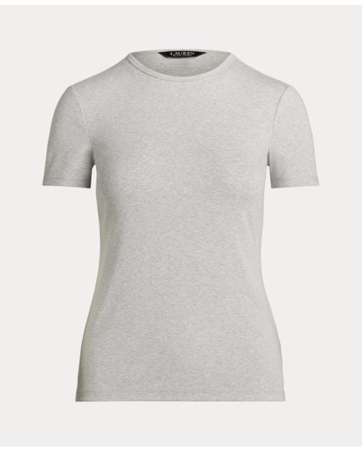 Ralph Lauren Gray Stretch Cotton Crewneck Tee