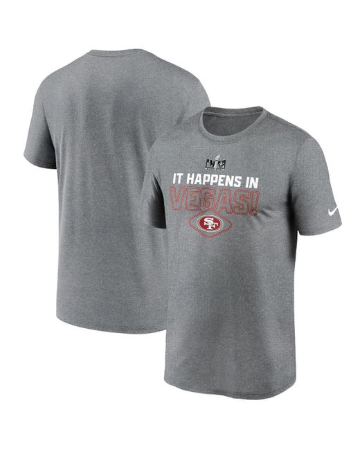 Nike Gray San Francisco 49ers Super Bowl Lviii Logo Lockup T-shirt for men