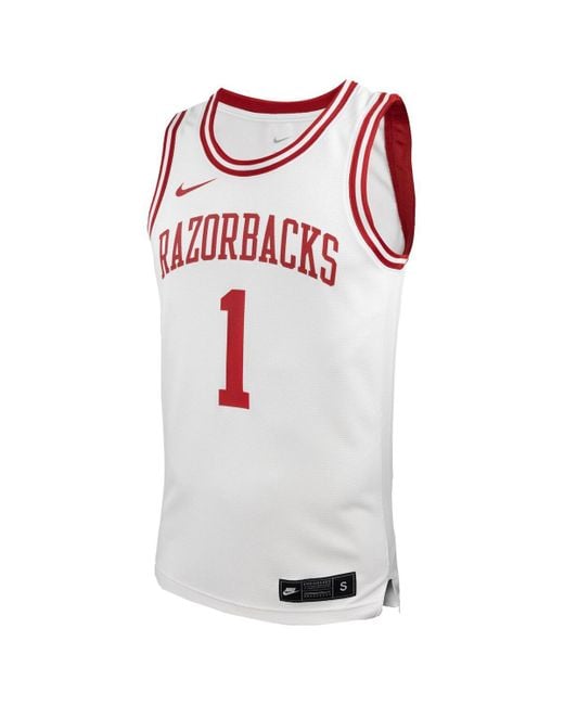 Nike White 1 Arkansas Razorbacks Replica Basketball Jersey for men