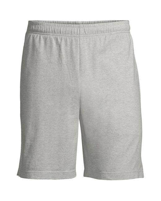 Lands' End Gray Big & Tall Jersey Knit Shorts for men