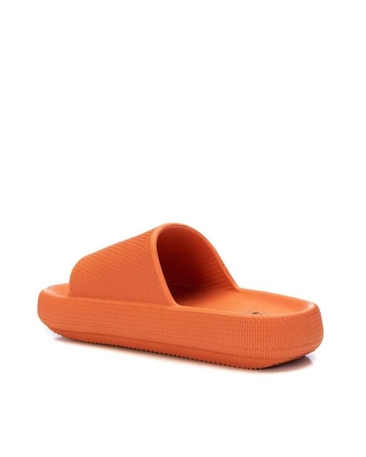 Xti Orange Flat Rubber Sandals