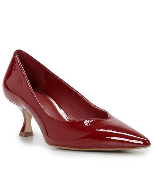 Vince Camuto Red Margie Pointed-toe Kitten-heel Pumps
