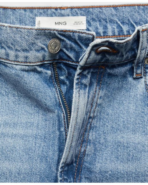 Mango Blue Regular Fit Medium Wash Jeans for men
