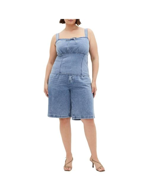 City Chic Blue Plus Size Abbie Denim Top
