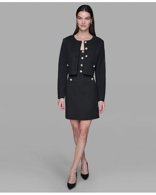 knee length dresses for ladies Cut out knit dress | Black | Women | KARL LAGERFELD
