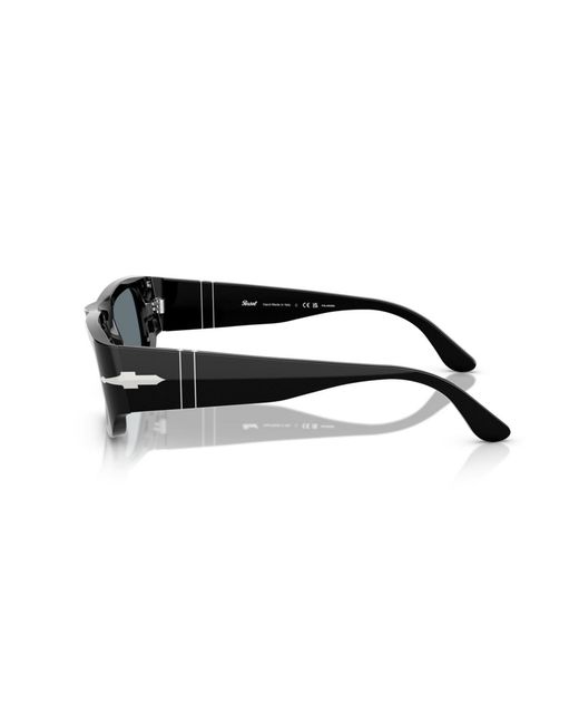 Persol Black Polarized Rectangle Sunglasses