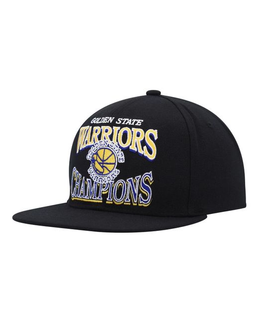 Mitchell & Ness Black Golden State Warriors Hardwood Classics Soul  Champions Era Diamond Snapback Hat for Men