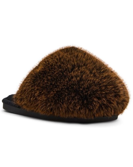 Steve Madden Brown Poof Cozy Slides Slippers