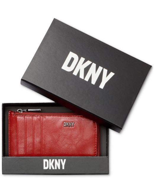 DKNY Red Lumen Zip Cardcase