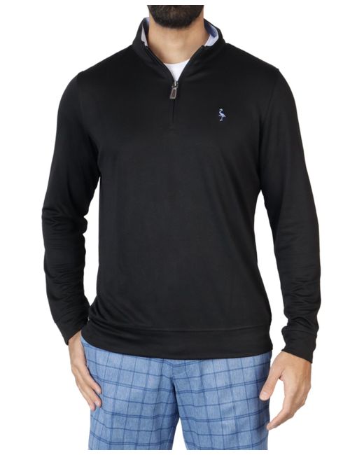 Tailorbyrd Black Modal Q Zip Sweaters for men