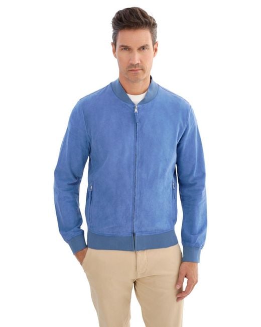 Regency Leathers Blue Daytona Suede Jacket for men