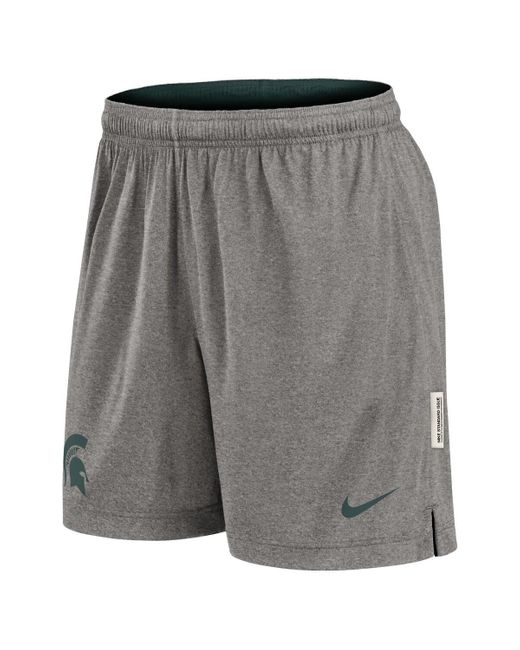 Nike Green/heather Gray Michigan State Spartans Player Reversible Shorts for men