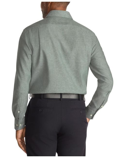 Tommy Hilfiger Gray Regular Fit Linen Dress Shirt for men