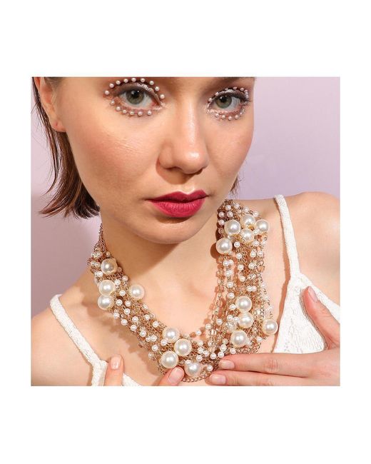 SOH Metallic Pellet-cluster Statement Necklace
