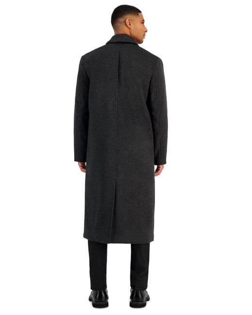 INC International Concepts Black Inc Conall Wool Topcoat for men