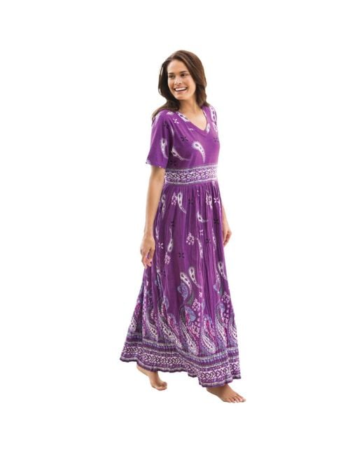 Only Neccessities Purple Only Necessities Plus Size Long Crinkle Cotton Lounger