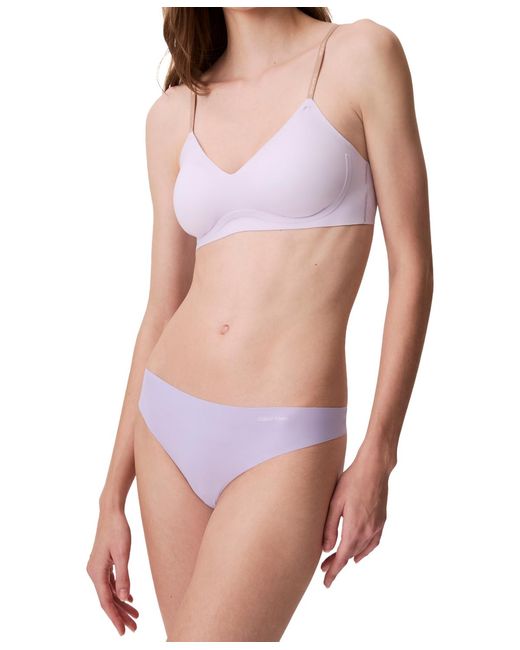 Calvin Klein Pink Invisibles Microfiber Stretch Thong Underwear D3428