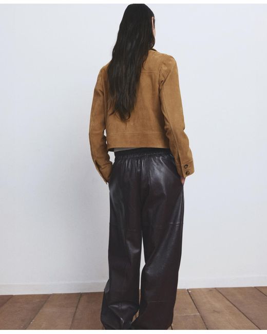 Mango Brown Buttons Suede Jacket