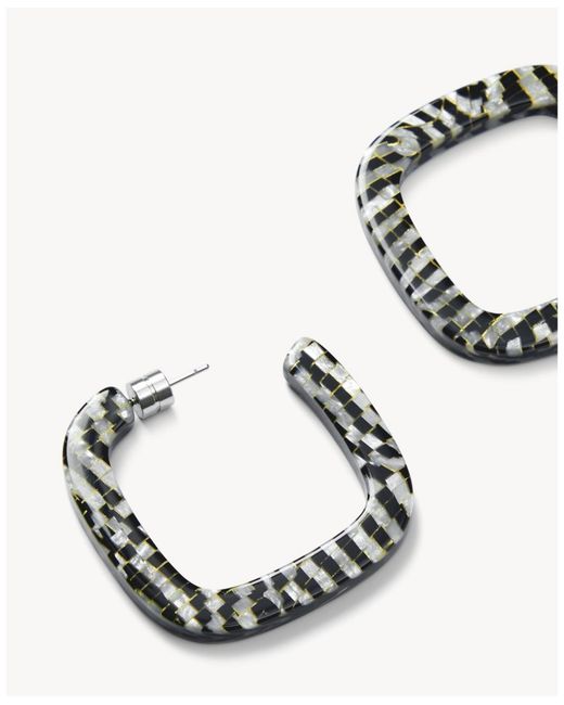 Machete Metallic Midi Square Hoops