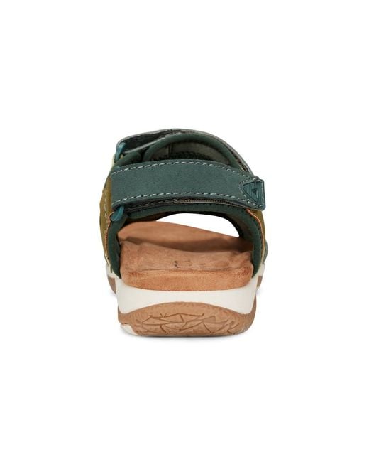Earth Green Skylar Round Toe Flat Sandals