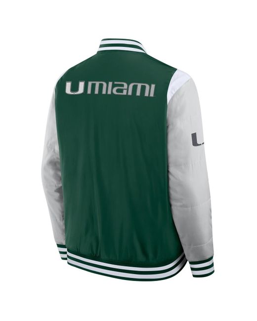 Fanatics Green Miami Hurricanes Elementsâ Elite Full-snap Jacket for men