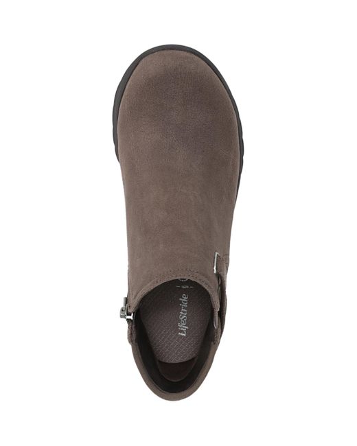 LifeStride Brown Gaze Washable Zipper Short Booties