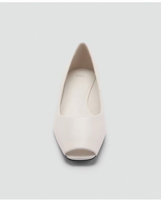 Mango White Open-toe Leather Shoes