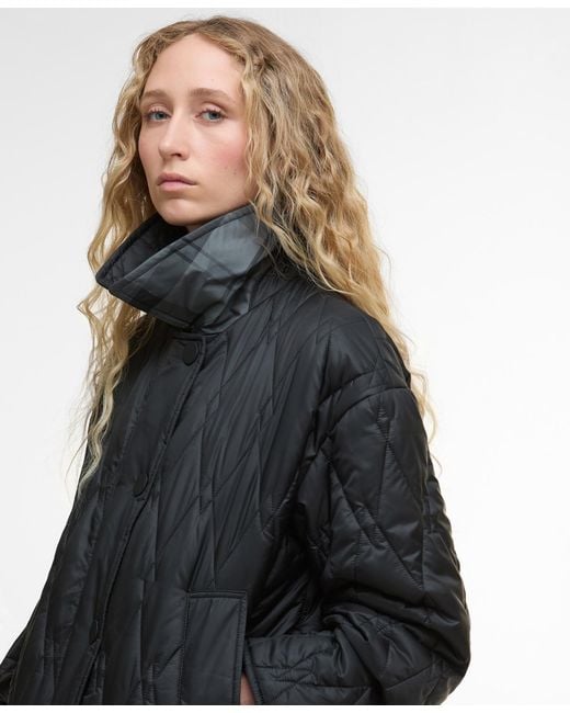 Barbour Black Bernadette Collared Quilted Jacket