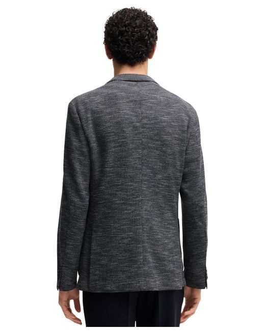Boss Gray Boss By Micro-patterned Slim-fit Blazer