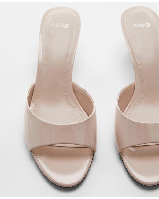Mango White Patent Leather Effect Heeled Sandals