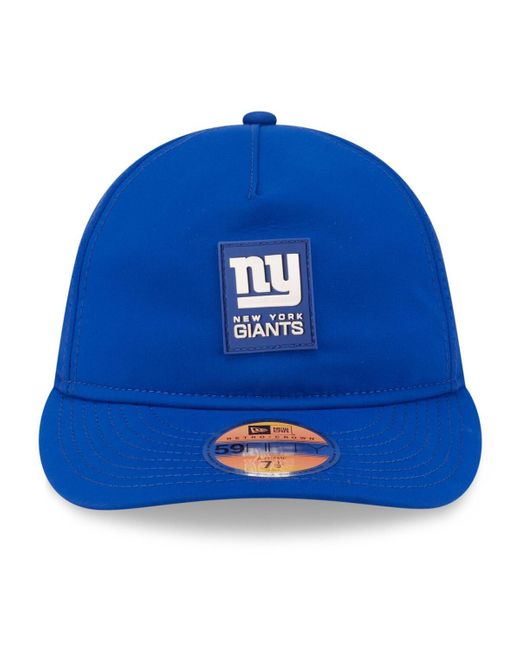 KTZ Blue New York Giants 2025 Sideline Retro Crown 59fifty Fitted Hat for men