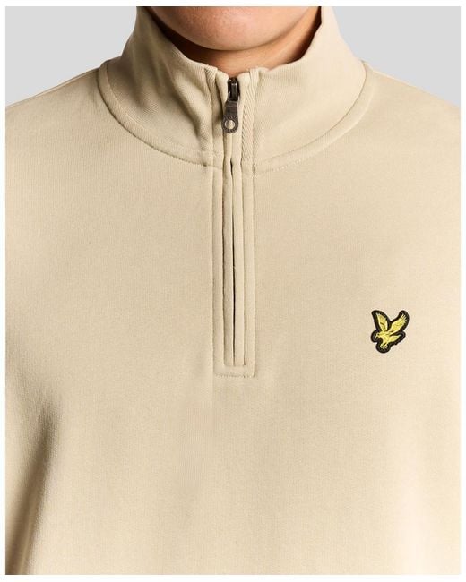 Lyle & Scott Natural Loopback Quarter Zip Sweat for men