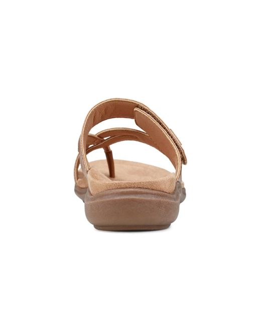 Easy Spirit Wilamena Open Toe Casual Flat Sandals in Brown | Lyst