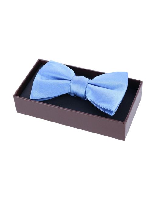 Trafalgar Blue Sutton Solid Color Silk Bow Tie for men