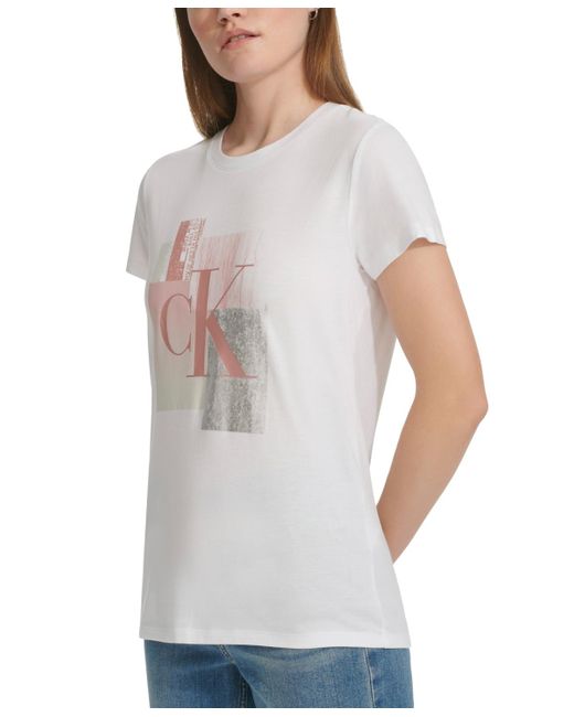 Calvin Klein White Foiled Collage-print T-shirt