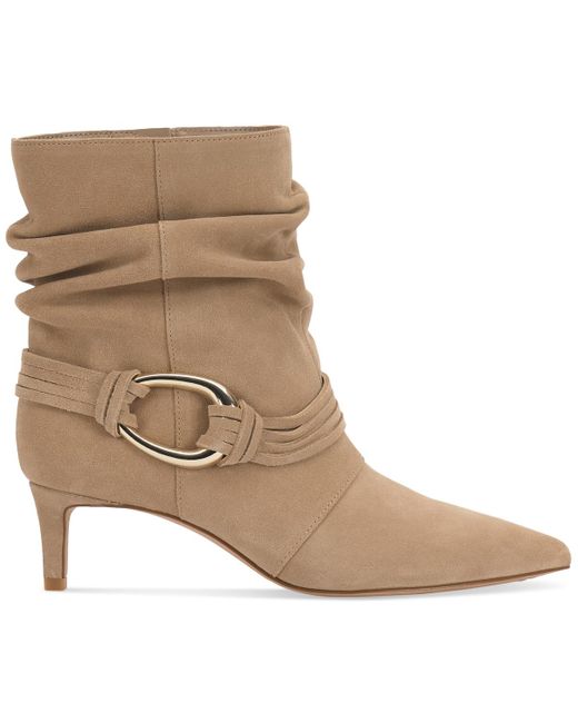 Vince Camuto Brown Kirpa Slouch Embellished Mid-heel Dress Booties