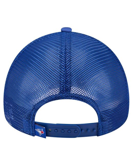 KTZ White/royal Toronto Blue Jays Distressed 9forty A-frame Adjustable Trucker Hat for men