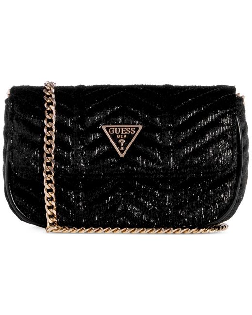 Guess Jewel Mini Flap Clutch in Black Lyst