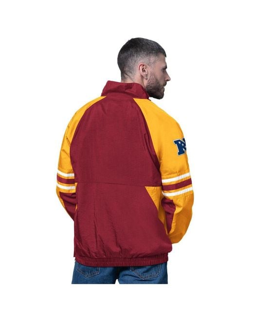 Starter Red Washington Commanders Prospect Half-zip Pullover Sweatshirt for men