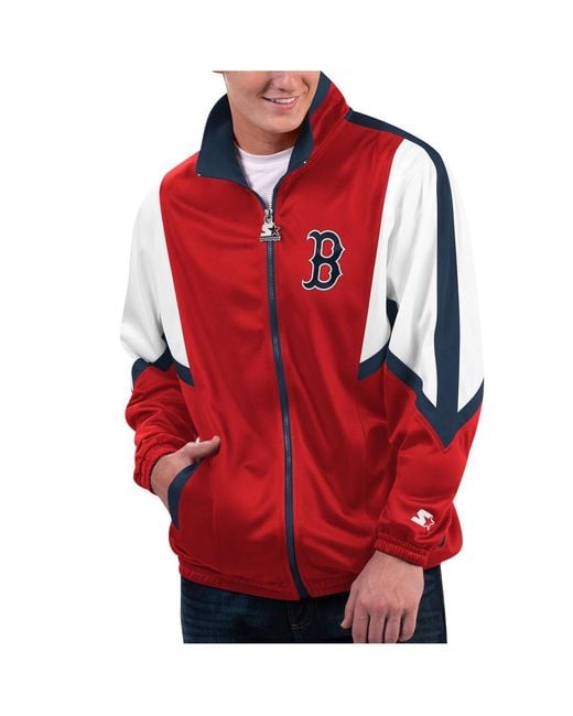 Starter Red Boston Sox Lead Runner Full-zip Jacket for men