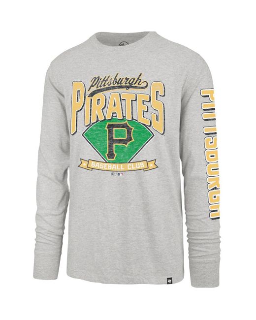 '47 Gray Pittsburgh Pirates Fair Ball Franklin Long Sleeve T-shirt for men