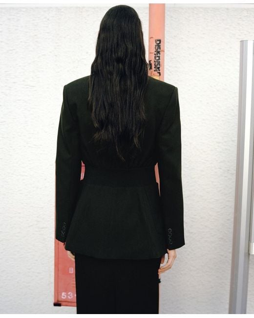 Mango Black Fitted Lyocell Jacket