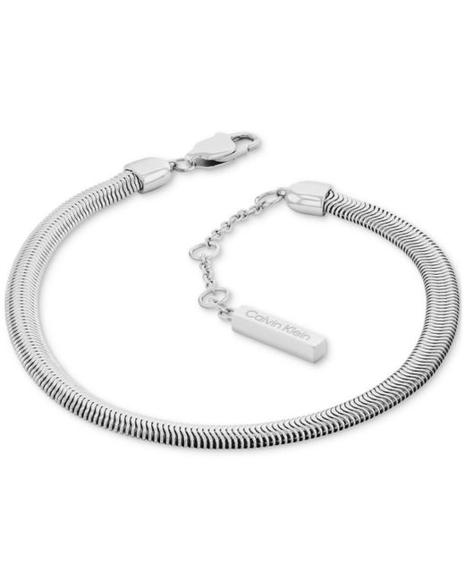 Calvin Klein White Stainless Steel 3-pc. Set Crystal Mixed Chain Bracelets