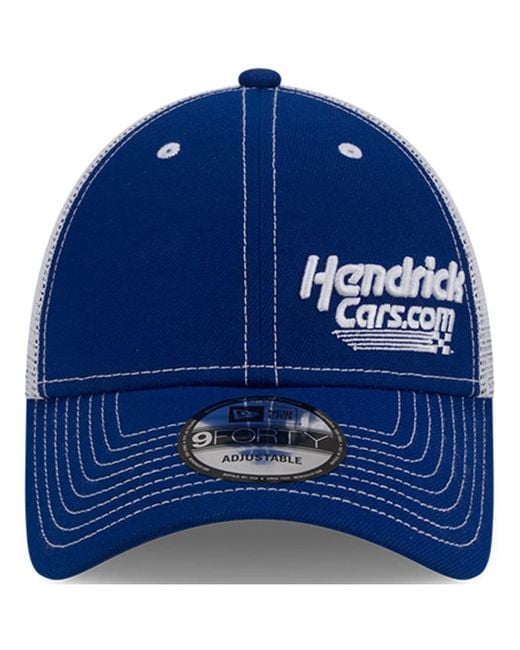 KTZ Blue Royal/white Kyle Larson Hendrickcars.com 9forty Trucker Adjustable Hat for men