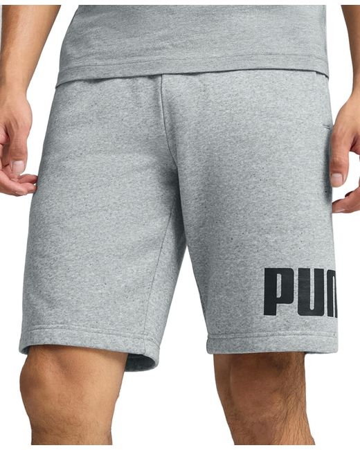 PUMA Gray Logo Drawstring Shorts for men