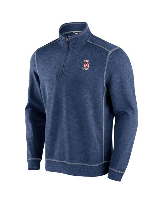 Tommy Bahama Blue Boston Red Sox Tobago Bay Tri-blend Quarter-zip Sweatshirt for men