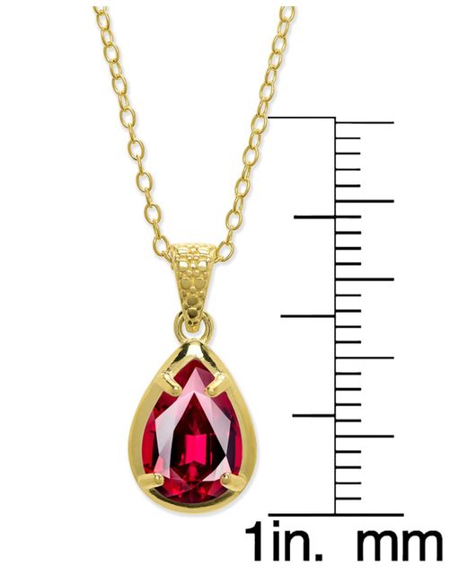 Macy's Metallic Lab Grown Pear Solitaire 18" Pendant Necklace (1 Ct. T.w.